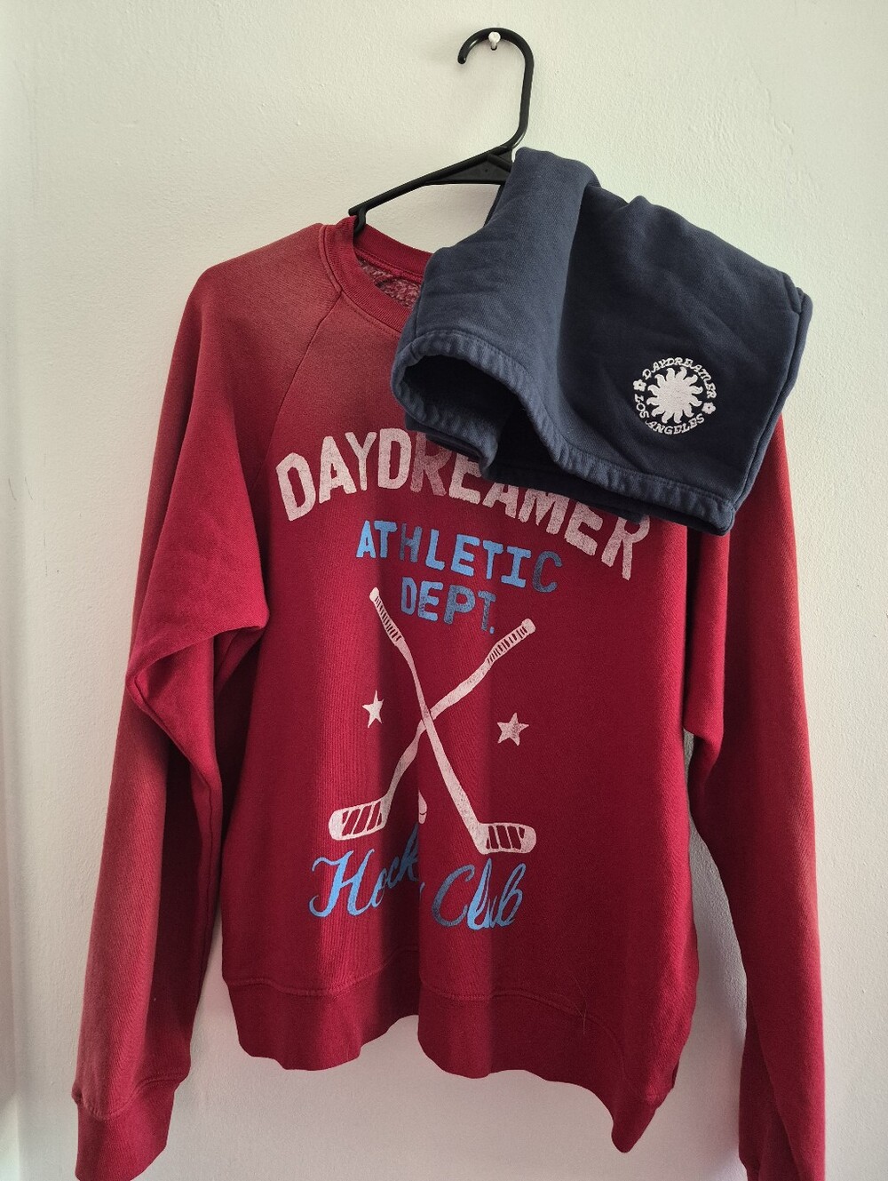 BUNDLE Daydreamer Athletic Dept. Red Hockey Club Crewneck Sweater + Sweat Shorts